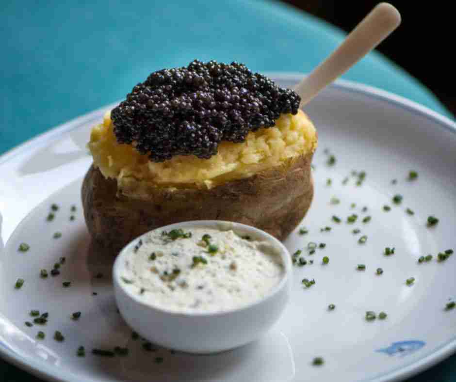 Potato and Caviar Recipe from Caviar Kaspia Paris