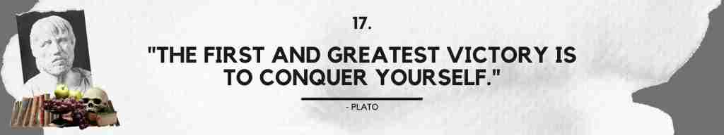 "The first and greatest victory is to conquer yourself." - Plato