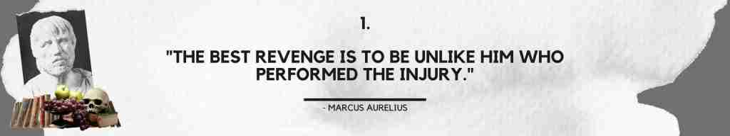 "The best revenge is to be unlike him who performed the injury." - Marcus Aurelius